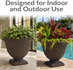 Sunnydaze Darcy 16'' Large Round Plant Pot, 2pk, Rust - Image 6