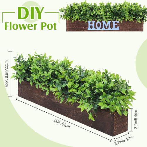 Lyrow 2 Pack 24 '' Artificial Eucalyptus Plants Faux Plants, Brown - Image 2