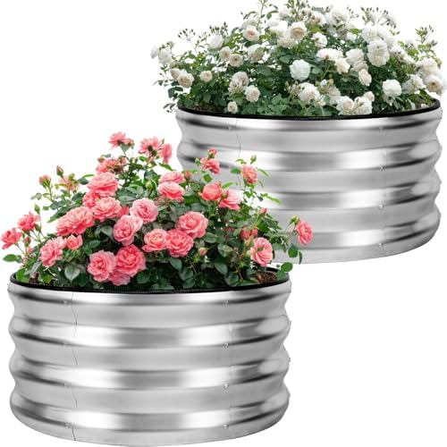 Galvanized Raised Garden Bed- 2Pcs 2x2x1FT Planter Boxes, Sliver by Permade