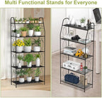 VyGrow 5 Tier Plant Stand Indoor Outdoor, Heavy Duty Plant Shelf, Metal Mesh Tall Plant Stands Holder Rack for Living Room Balcony and Garden, Black - Image 5