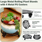 3 Packs Large Metal Plant Caddy with Wheels 12/13/13.6 inches Heavy-Duty Iron Rolling Plant Stand with Casters Indoor Outdoor Wheeled Plant Roller Base Pot Movers Plant Dolly Coaster Trolley Black - Image 2