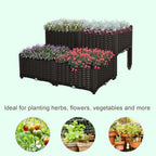 Outsunny 4 Piece Raised Garden Bed with Legs Planter Box Raised Bed, Brown - Image 3