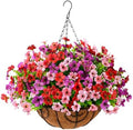 Artificial Hanging Flowers Basket for Outdoor, UV Resistant Plants Daisy by ZFProcessArtificialFlowers