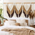 Macrame Wall Hanging Brown Tassel Knotting Fiber Art Boho Decor 47" W*25" L by IOWER