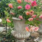 VISIBLE Vintage European Garden Urn Planter, Cement and Fiber Flower Pot, 19.7 Inche Tall, Make Rust Finished, Delivered from Local Warehouse (Antiqued, Medium) - Image 6