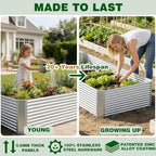 3 Pcs 8 x 4 FT Galvanized Steel Raised Garden Bed – Outdoor Planter Box for Root Vegetables, Herbs & Flowers, Large Metal Garden Beds for Backyards, Terraces and Balconies - Image 5
