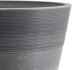 PSW Pot Collection 12-inch Plastic/Stone/Wood Composite Large Ribbed Planter – No Drainage Hole (Drillable), Indoor/Outer Garden Pot for Foliage, Trees, Flowers, Ferns, Cement Gray - Image 3