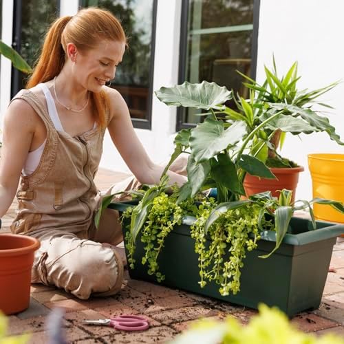 Bloem Dayton 27" Wide Recycled Plastic Planter Box, Turtle Green, 3-Pack - Image 2