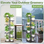 iDavosic.ly Plant Stand Indoor Outdoor, 6-Tier Tall Metal Shelf, Black - Image 4