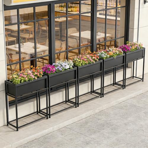 Raised Garden Bed Elevated Planter Box with Legs Black - Image 6