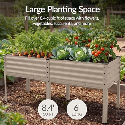 Best Choice Products 72x24x30in Non Toxic Galvanized Raised Garden Bed, Metal Elevated Planter Box, Vegetable Garden, 100% Non Toxic Materials - Taupe - Image 4