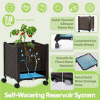 Raised Garden Bed Planter Box with Tomato Cage - Self-Watering Tomato Planters with Trellis for Climbing Plants Outdoor - Vertical Gardening Tomatoes Pot with Trellis Wheels for Vegetable Vine - Image 4