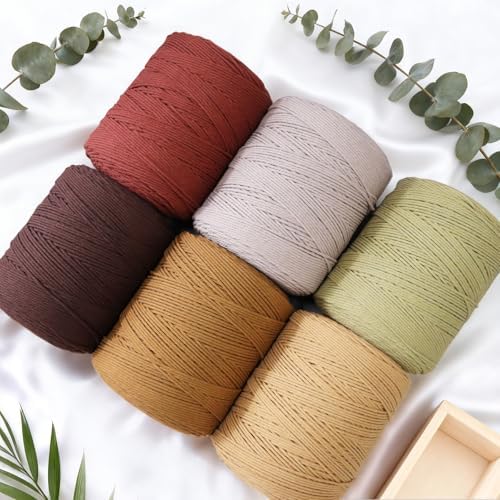 Macrame Cord 3mm x 875yards, Soft Colored Macrame Rope, Natural Cotton Cord for Plant Hangers, Wall Hanger, Decorative Projects(Dark Khaki) - Image 3