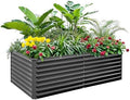 Raised Garden Bed 6x3x2ft, Galvanized Raised Garden Beds Outdoor for Vegetables Flowers Herbs, Steel Large Deep Planter Box, Tall Raised Garden Bed with 3ftx30ft Weed Barrier Fabric and Glove, Black by BUTUNITA