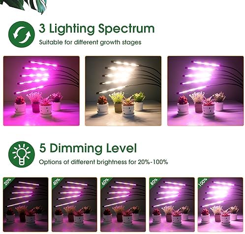 Wolezek Grow Lights for Indoor Plants with Stand, Red Blue Full Spectrum - Image 3