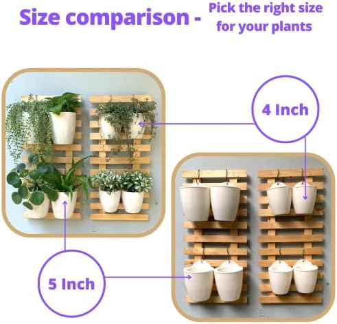 LaLaGreen Wall Planter for Indoor Plants (5in, 10 Pack) White Self-Watering - Image 3