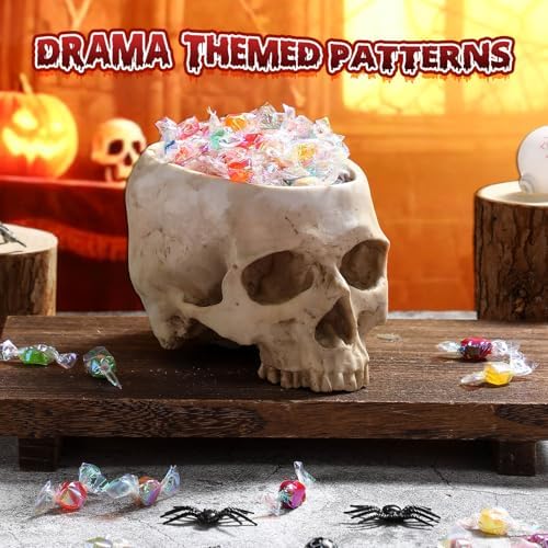 2 Pack Halloween Skull Planter, Beige, Vintage - Image 4
