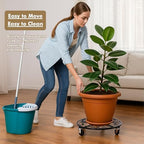 4 Pack Plant Caddy with Wheels 12 Inch Rolling Plant Stand for Large Plants Heavy Duty Plant Rollers Metal Plant Dolly Rustproof Planter Stand Wrought Iron Plant Stands Flower Cart Indoor Outdoor - Image 6