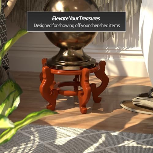 Red Lantern Rosewood Fishbowl Stand - Honey - Size 8.5 in. Base Diameter - Image 2
