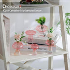 Glasseam Mushroom Vases for Flowers, 10 Pcs Pink Glass Bud Vase for Decor - Image 3