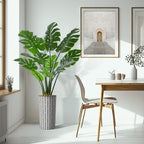 Artificial Tree in Black and White Geometric Planter, Fake Monstera Silk Tree for Indoor and Outdoor Home Decoration - 65" Overall Tall (Plant Pot Plus Tree) - Image 6