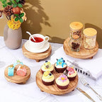 Geetery 4 Pcs Wooden Risers for Display Wood Pedestal Stand, Light Brown - Image 5