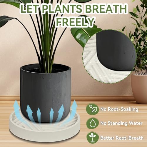2 Pcs Plant Caddy with Wheels 12.4 Inch Hidden Wheels Heavy Duty Rolling Plant Stand, Indoor Outdoor Plant Saucer Tray with $9.9 Garden Tools (Beige) - Image 4