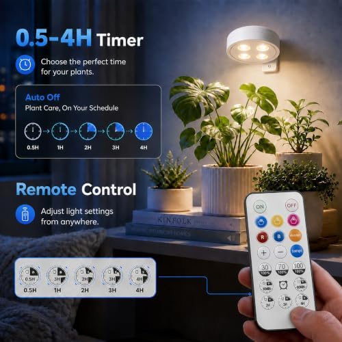 3 Pack Rechargeable Grow Light for Indoor Plants, Magnetic Plant Lights - Image 6