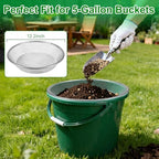 3PACK Soil Sifter for Gardening - Rock Sand Dirt Compost Sifter Fits 5-Gallon Buckets 1/4 Inch, 1/8 Inch, 3/8 Inch Mesh Sieve for Gravel, Dirt, Sawdust with Repotting Mat - Image 2