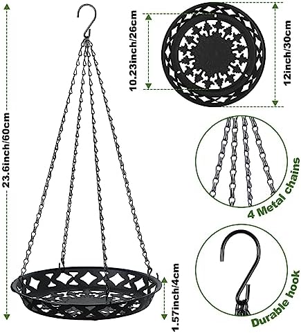 Enhon 4 Pack Plant Hanger, 12" Metal Hanging Planter for Indoor Plants - Image 2