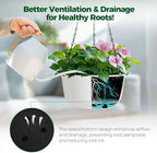 T4U Hanging Planters for Indoor Outdoor, 12 Inch Self Watering Pots, 2 Pack - Image 4