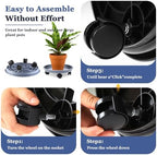 Circloophs 7 Packs Plastic Plant Caddy with Wheels 12 Inches Heavy-duty Rolling Plant Stands with Casters Plant Roller Base for Moving Heavy Plant Pots Indoor and Outdoor Plant Mover Saucers, Grey - Image 6