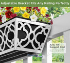 HFHOME 4 Pack 24 Inch Railing Planter Boxes with Adjustable Brackets & Non-Woven Fabric Liner Adjustable Gray Metal Window Box Planter for Balcony Deck Fence, Hanging Flower Basket for Outdoor Garden - Image 4