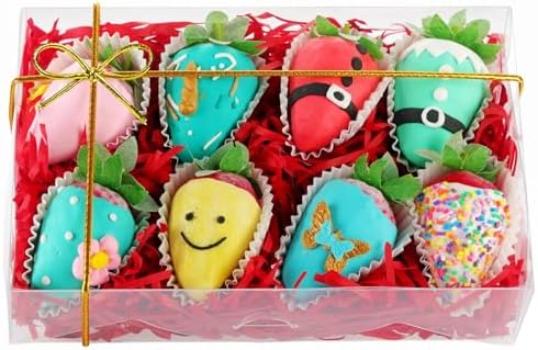 50PCS 8x5x2 Inch Clear Bakery Boxes with Window - Chocolate Covered Strawberries, Cookie, Cake, Brownie, Donut Boxes - Image 3