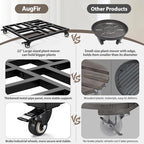 22" Plant Caddy with Wheels, Heavy Duty Metal Rolling Plant Stand, 600 lbs Square Plant Dolly with Lockable Industrial Caster Wheels for Large Planter Pots, Heavy Objects Wheeled Mobile Roller, 2 Pack - Image 6