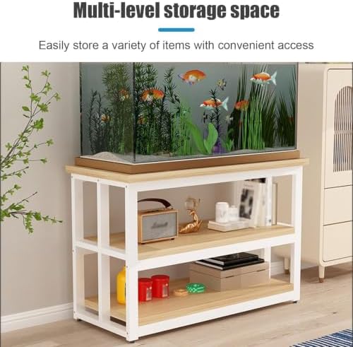 Side Table Fish Tank Stand, Terrarium Stand with Storage - Image 4