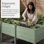 Best Choice Products 72" x 24" x 30" Raised Garden Bed with Extra Deep 16" Depth, Elevated Wood Planter Box Stand for Backyard, Patio, Balcony, Natural Fir Wood - Sage - Image 4