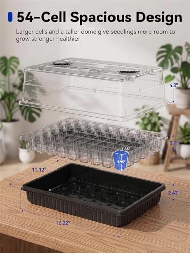 GLOWRIUM Seed Starter Tray with Grow Lights, 162-Cell Plant Germination - Image 2