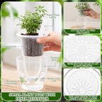 24 pcs Self Watering Pots 3.5 Inch Plastic Flower Plant Pot with Inner Pot Self Watering Wick Planter Clear Flower pots for Indoor House Plants Herbs, Flowers, Succulents, 100 Plant Label - Image 3