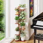 ROSSNY 55 Inch Tall Bamboo Plant Stand for Indoor, 7 Tier 8 Potted, Brown - Image 5