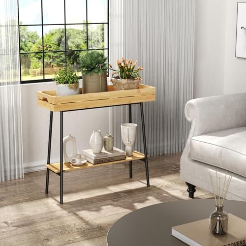 BAMBANG Bamboo Plant Stand Indoor, 2 Tier Wood Small Plant Table, Tall Plant Stand for Indoor Plants, Window Sill Plant Shelf, Flower Pot Holder Plant Bench Plant Rack for Living Room Balcony Outdoor - Image 5