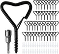 Ticway40 Pack Heart Shaped Ceiling Hooks with Safety Buckle Black by Ticway