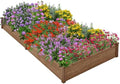 Yaheetech Wooden Raised Garden Bed Outdoor Planter Box, Dark Brown by Yaheetech