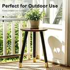 2-Pack Mid Century Plant Stand for Indoor Plants, Modern Wood & Metal Flower Pot Holder Stand for Living Room, Decorative Small Round Side Table for Balcony, Patio, Office, 16.5” High, Walnut & Black - Image 5
