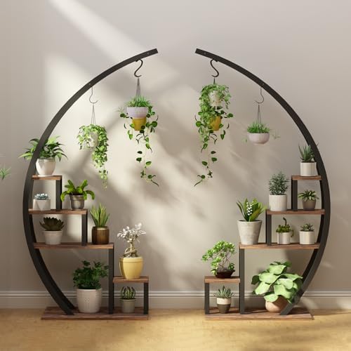 GarveeLife Plant Stand Indoor 5 Tier, Metal Half Moon Plant Shelf 2 Pack - Image 5