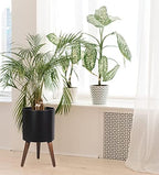 D'vine Dev 12 Inch Planter Pot with Wood Stand, Black, 88-O-C-2 - Image 2