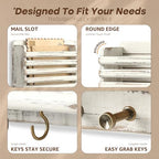 Rebee Vision Key Holder Wall Mount with Mail Slot for Home Decor, Whitewash - Image 6