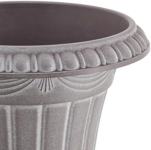 Arcadia Garden Products PL00CW Classic Traditional Plastic Urn Planter Indoor/Outdoor, 16" x 18", White Wash - Image 3