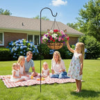 EIMQUVW Outdoor Metal Hanging Planters Basket (4pack, 14 inch) Hanging Baskets for Plants Chain Round Wire Plant Holder with Coco Fiber Liners for Garden, Patio, Deck, Porch(Flower Border) - Image 4