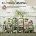 Bamworld 2 Sets of Package Plant Stands Indoor Wood Plant Shelf Outdoor - Image 2